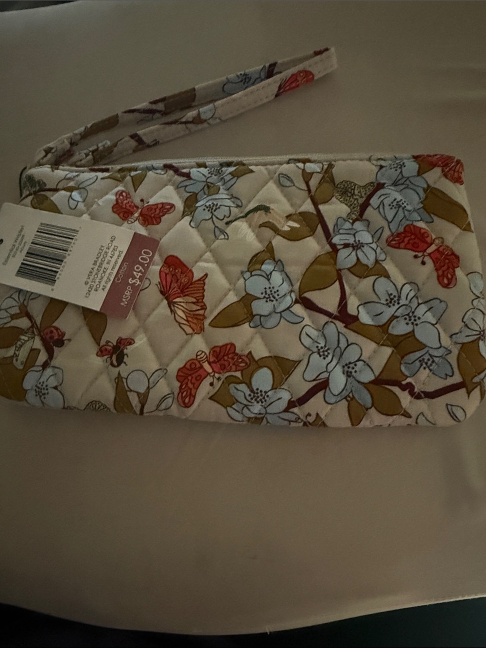 Vera Bradley Quilted Floral Wristlet NWT Abuzz